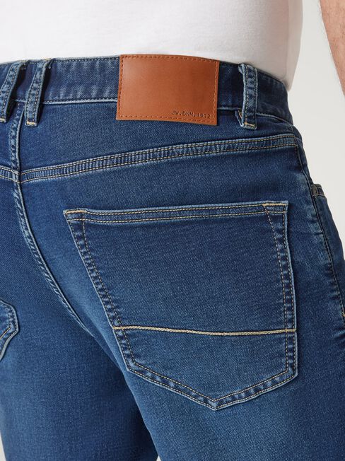 Knit Slim Tapered Jeans, Dark Indigo, hi-res