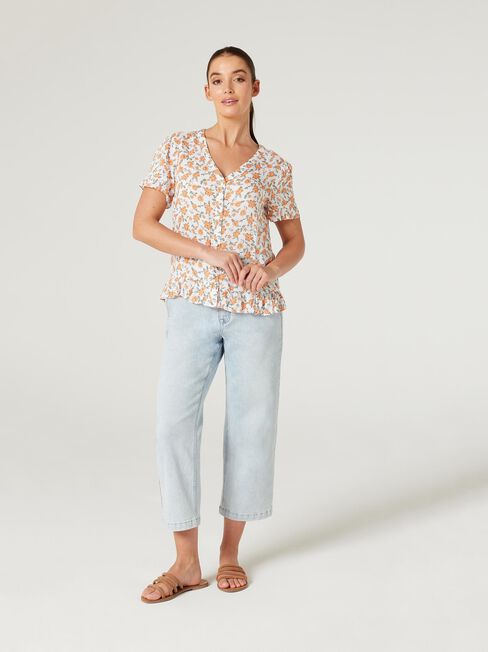 Angela Button Through Top