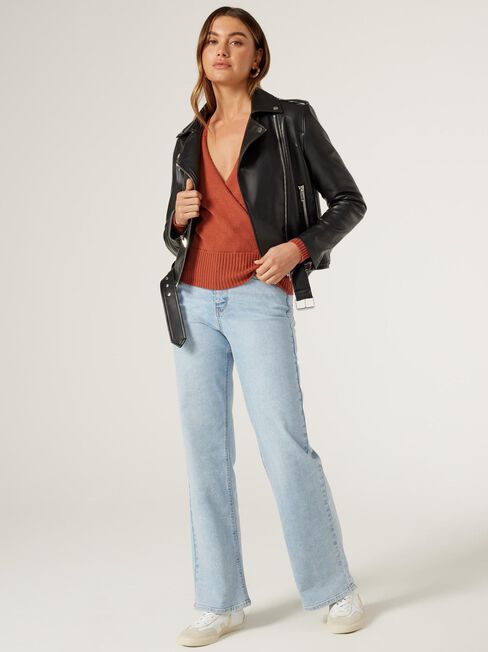 Ellie Basque Hem Cross Over Knit