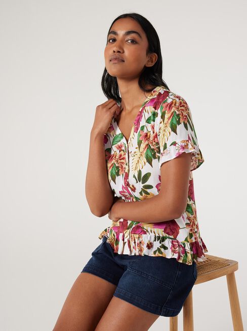 Angela Button Through Top