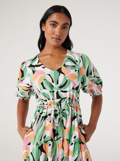 Sonny V-Neck Dress, Broadleaf Palm, hi-res