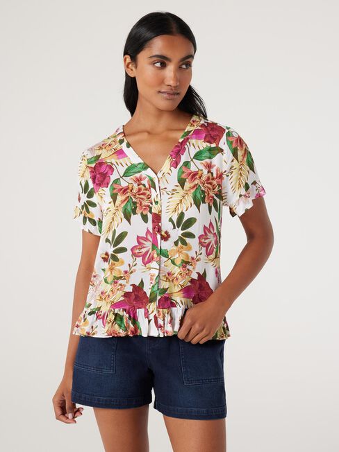 Angela Button Through Top