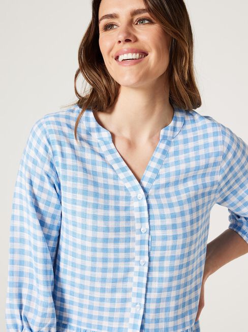 Kennedy Shirt Dress, Blue Gingham, hi-res