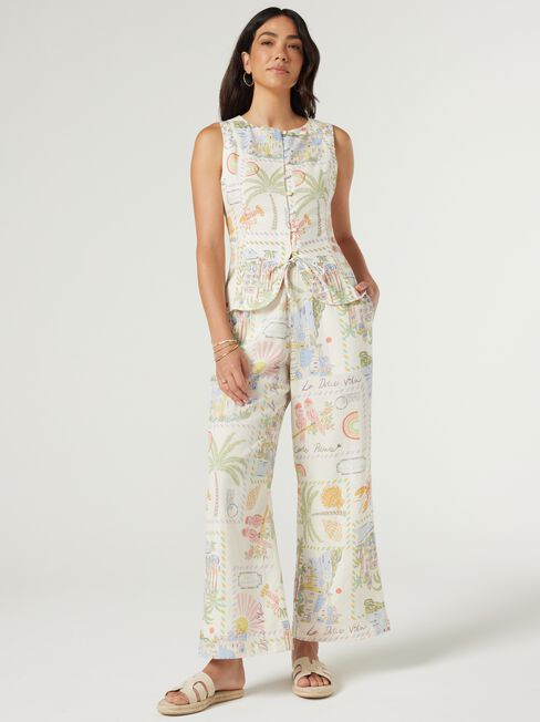 Jenna Linen Button Thru Top