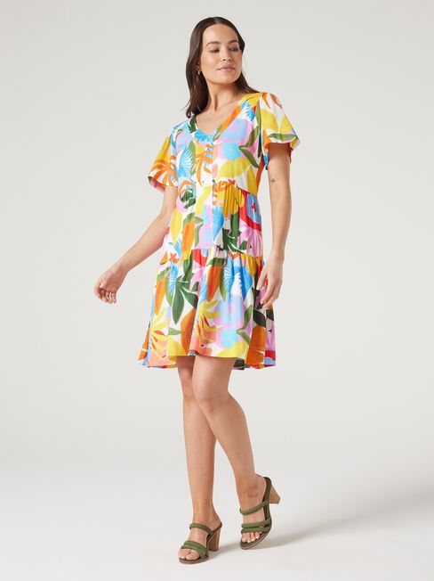 Reese Tiered Dress, Multi, hi-res