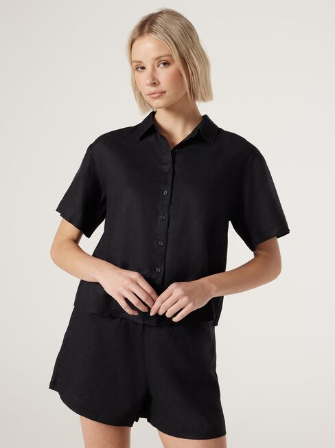 J-Luxe Classic Linen Relaxed Shirt