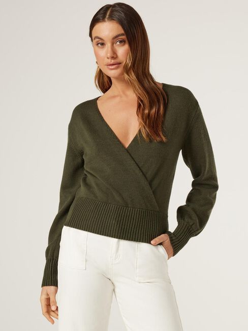 Ellie Basque Hem Cross Over Knit