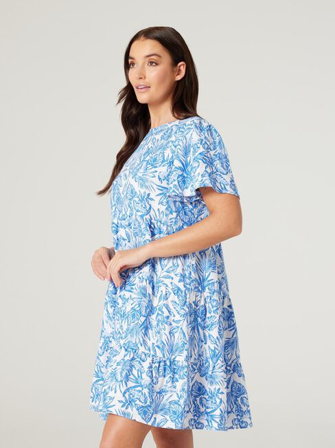 Bobby Tiered Dress, Blue, hi-res