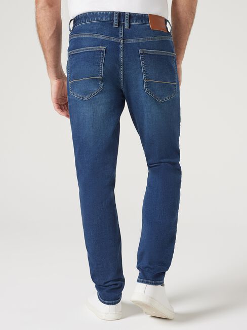 Knit Slim Tapered Jeans, Dark Indigo, hi-res