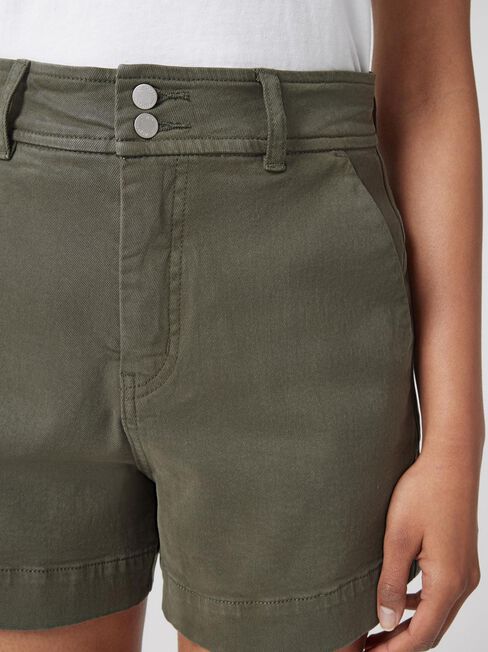 Georgia Tummy Trimmer Denim Short, Green, hi-res