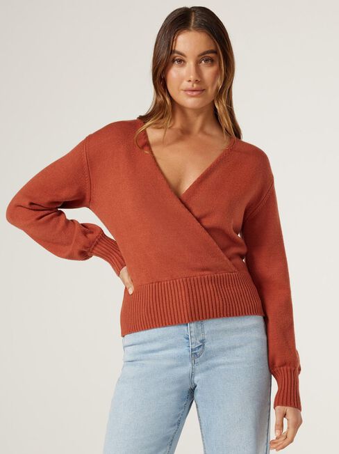 Ellie Basque Hem Cross Over Knit