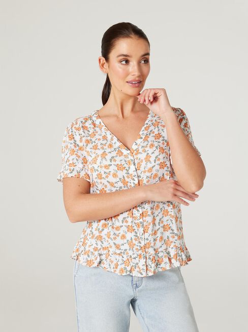 Angela Button Through Top
