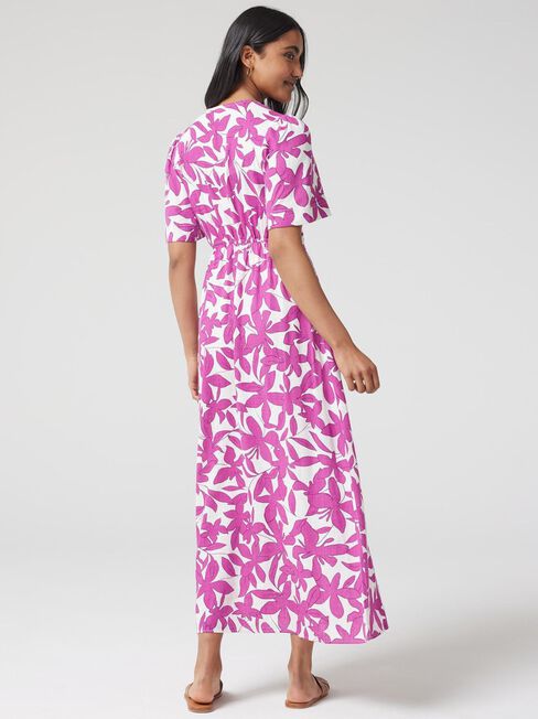 Tulip Twist Front Dress, Print, hi-res