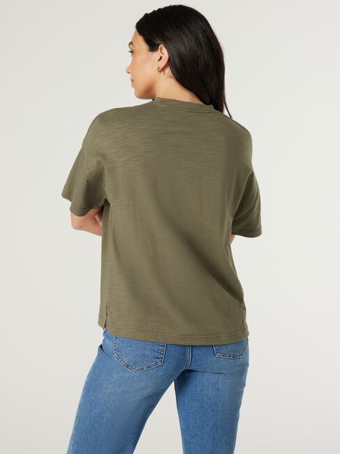 Relaxed Pocket Tee, Khaki, hi-res