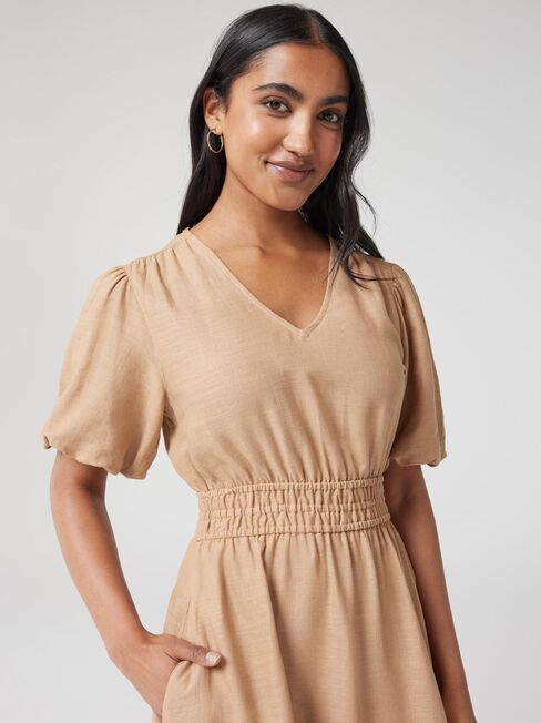 Senna Waisted Dress, Print, hi-res