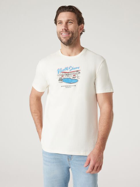 Short Sleeve North Shore Print Crew Tee