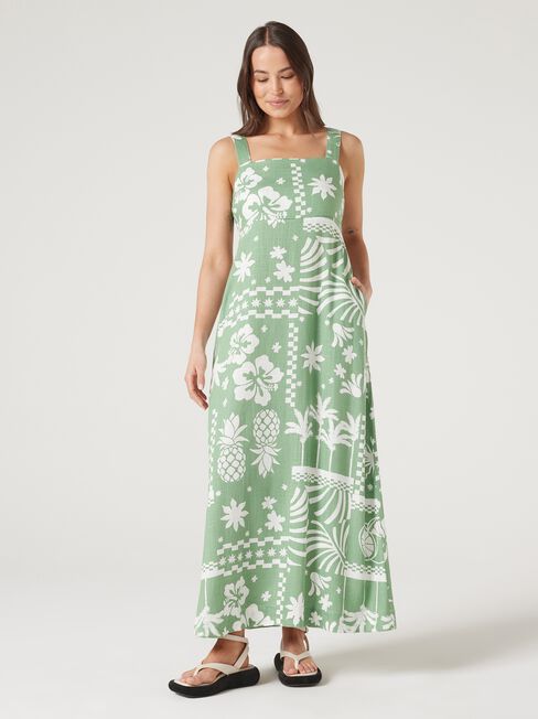 Priya Sleeveless Dress, Green, hi-res