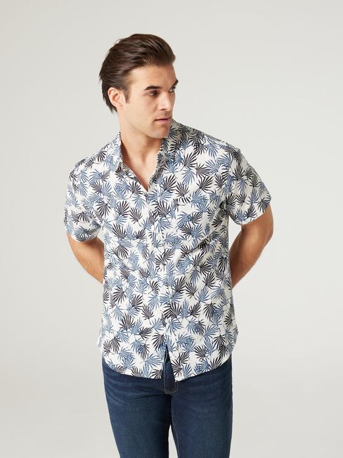 SS Everett Print Linen Shirt