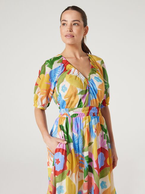 Shiloh Peasant Dress, Multi, hi-res