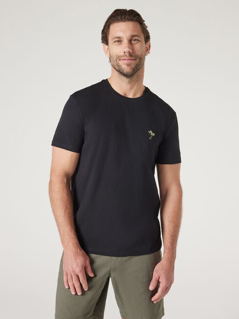 Short Sleeve Palm Embroidered Crew Tee